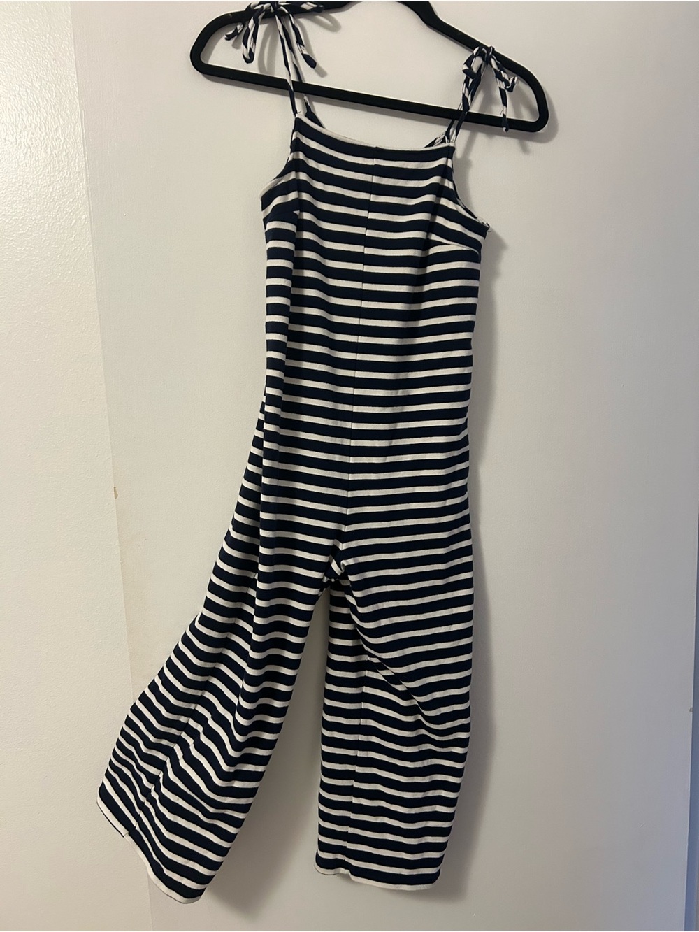 Monteau Navy & White Striped Tie-Shoulder One-Piece